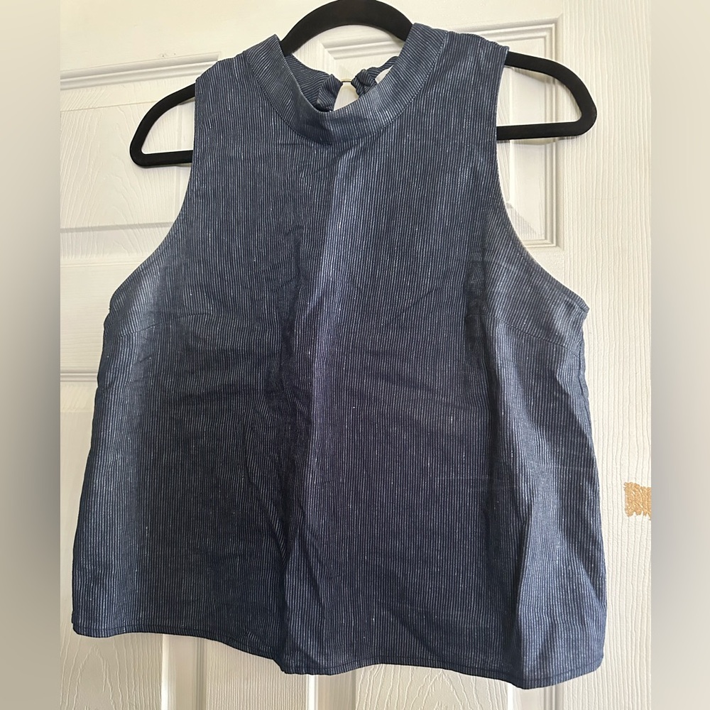 Blue/White Striped Tank Top